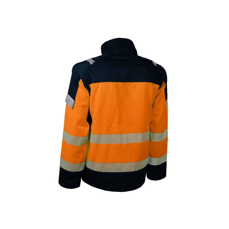 Veste haute visibilie avec bande retro-reflechissante coton polyester