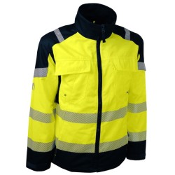 Veste haute visibilie avec bande retro-reflechissante coton polyester