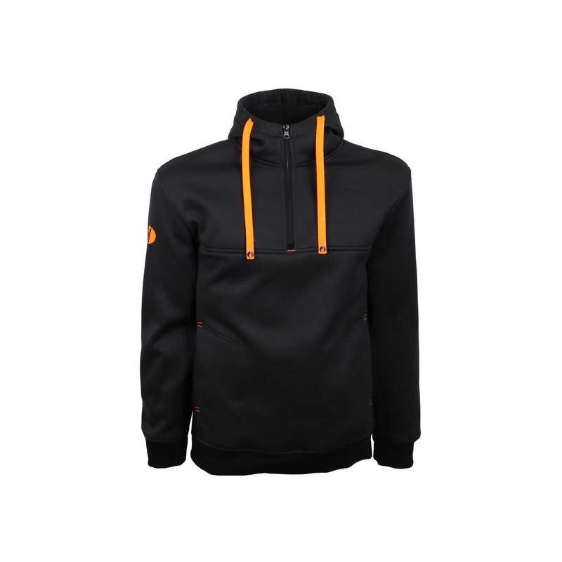 Sweat-shirt travail gris noir 350g/m2 chaud souple confortable Samy