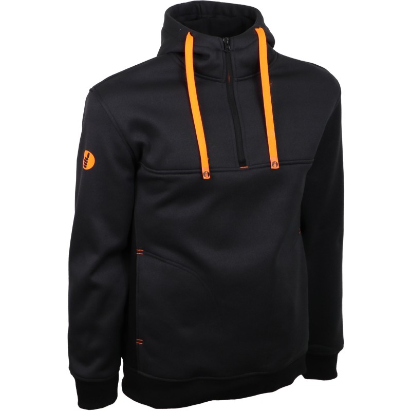 Sweat-shirt travail gris noir 350g/m2 chaud souple confortable Samy