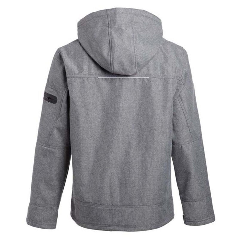Veste de travail softshell gris ou noir FLORES avec capuche