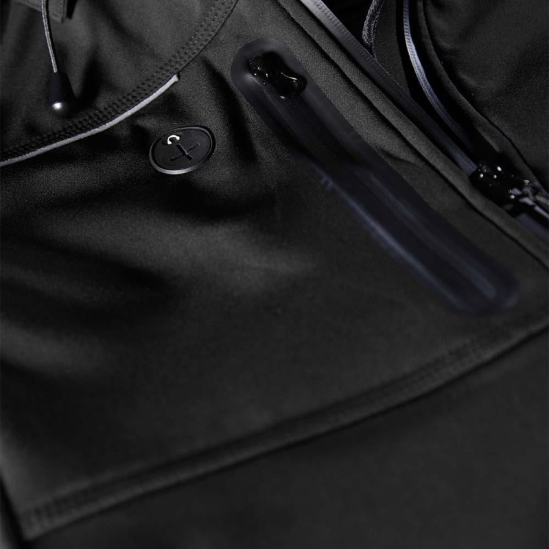 Veste de travail softshell gris ou noir FLORES avec capuche