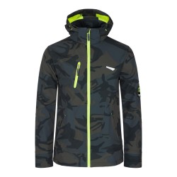 Blouson léger de travail softshell BOREL avec capuche kaki ou bleu ou gris