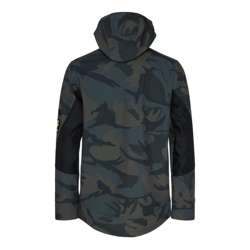 Blouson léger de travail softshell BOREL avec capuche kaki ou bleu ou gris