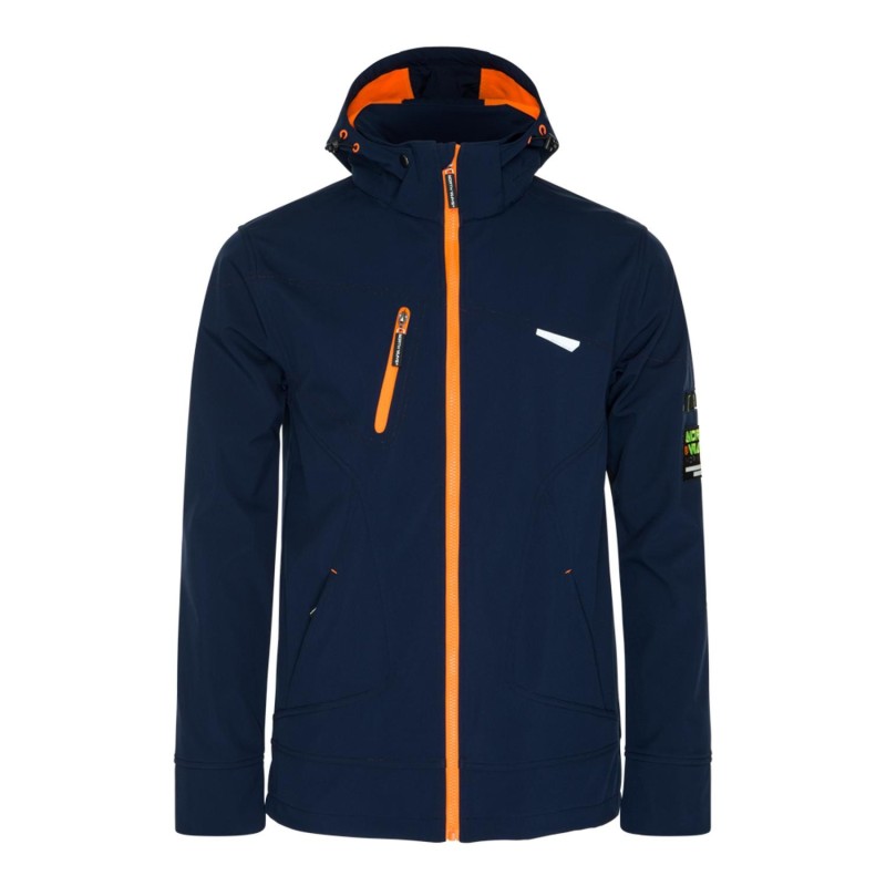 Blouson léger de travail softshell BOREL avec capuche kaki ou bleu ou gris