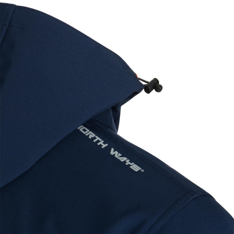 Blouson léger de travail softshell BOREL avec capuche kaki ou bleu ou gris