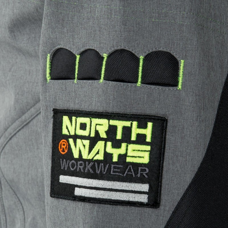 Blouson léger de travail softshell BOREL avec capuche kaki ou bleu ou gris