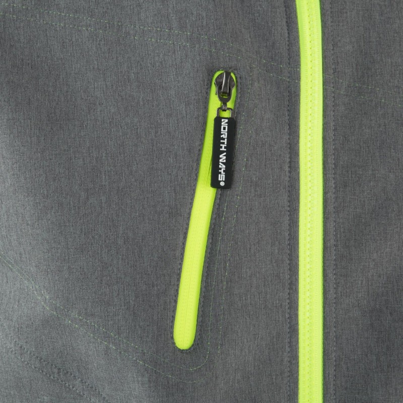 Blouson léger de travail softshell BOREL avec capuche kaki ou bleu ou gris