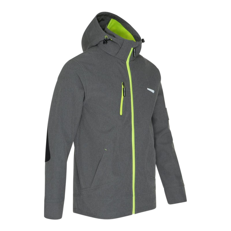 Blouson léger de travail softshell BOREL avec capuche kaki ou bleu ou gris