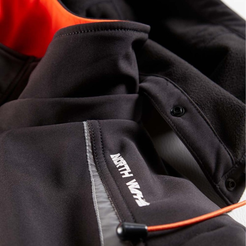 Parka de travail softshell noir Morane doublure matelassée avec capuche