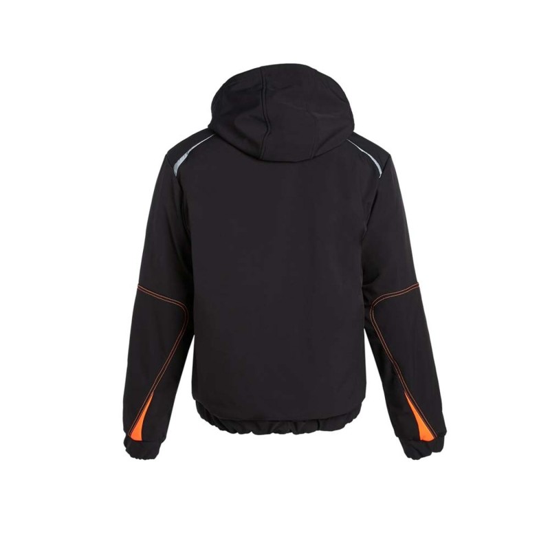 Parka de travail softshell noir Morane doublure matelassée avec capuche