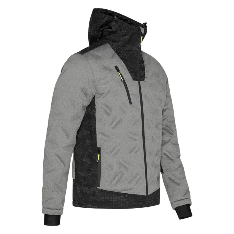 Doudoune de travail softshell gris ou noir BERKUS avec capuche