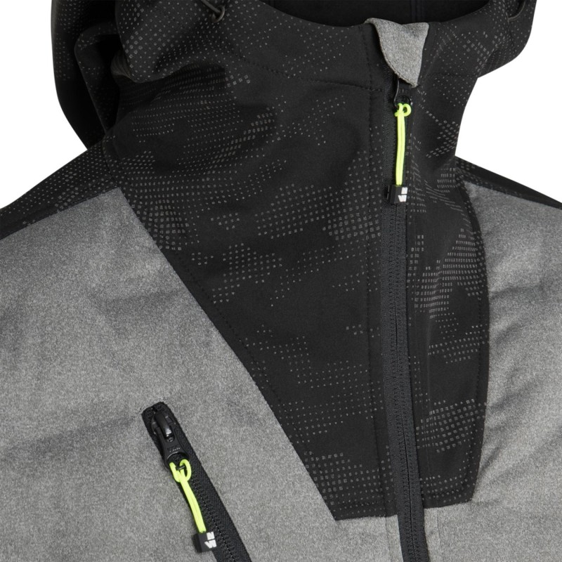 Doudoune de travail softshell gris ou noir BERKUS avec capuche