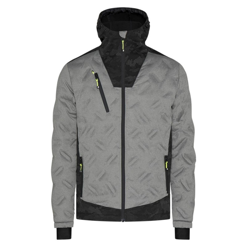 Doudoune de travail softshell gris ou noir BERKUS avec capuche