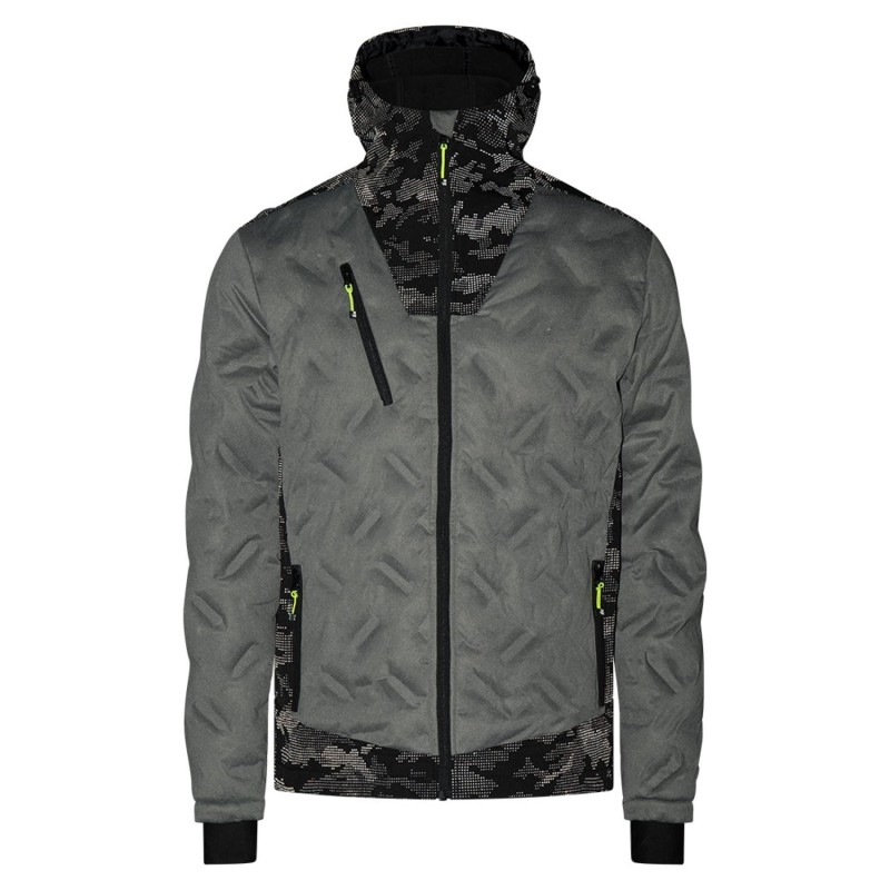 Doudoune de travail softshell gris ou noir BERKUS avec capuche