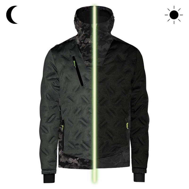 Doudoune de travail softshell gris ou noir BERKUS avec capuche