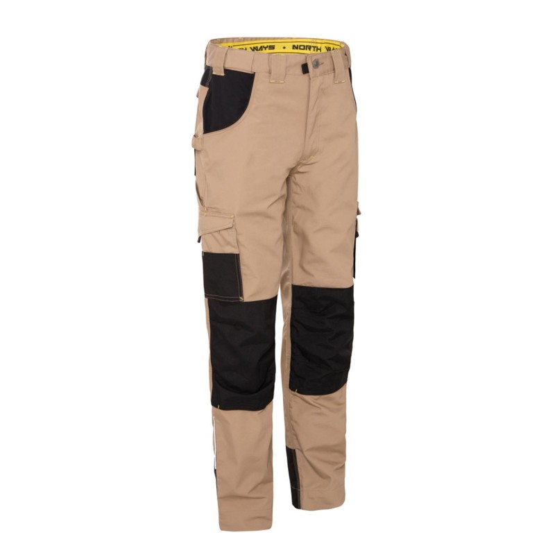 Pantalon de travail gris noir canvas coton homme avec multiples poches