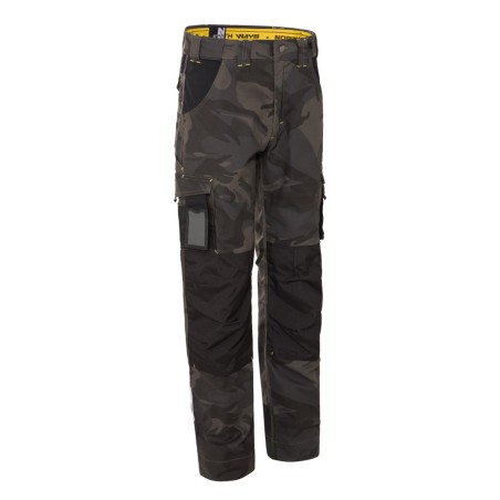 Pantalon de travail gris noir canvas coton homme avec multiples poches