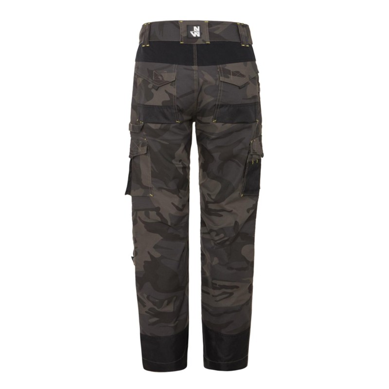 Pantalon de travail gris noir canvas coton homme avec multiples poches