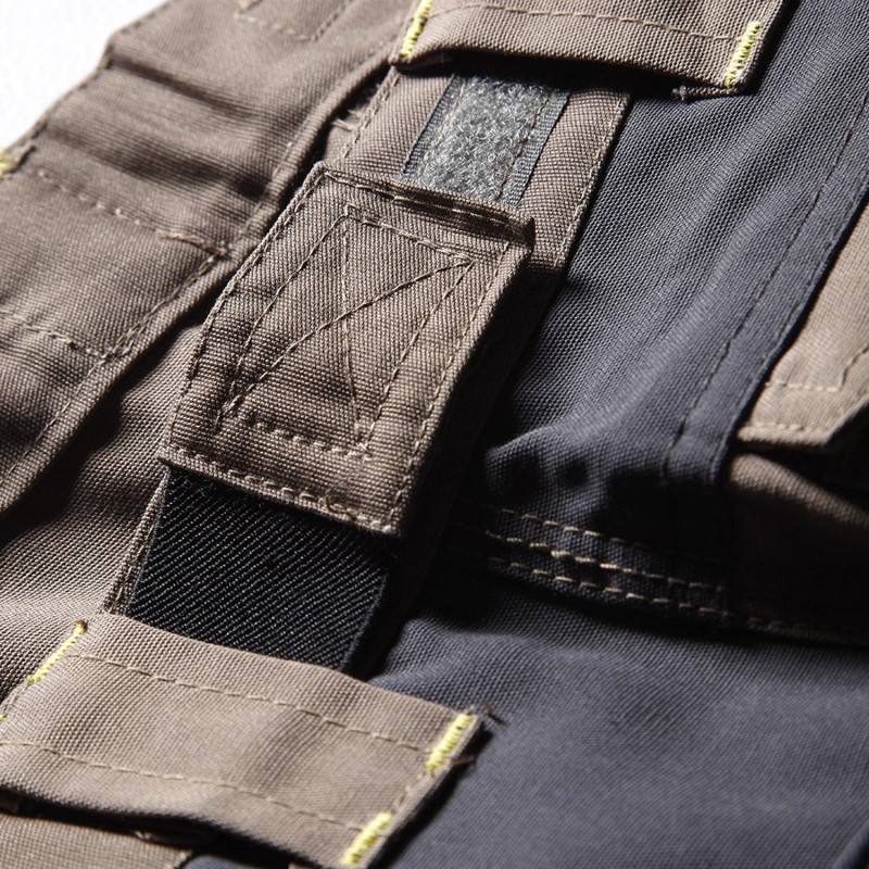 Pantalon de travail gris noir canvas coton homme avec multiples poches