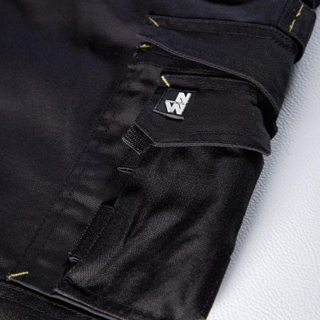 Pantalon de travail gris noir canvas coton homme avec multiples poches