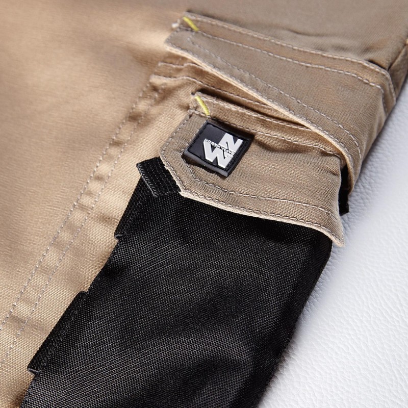 Pantalon de travail gris noir canvas coton homme avec multiples poches