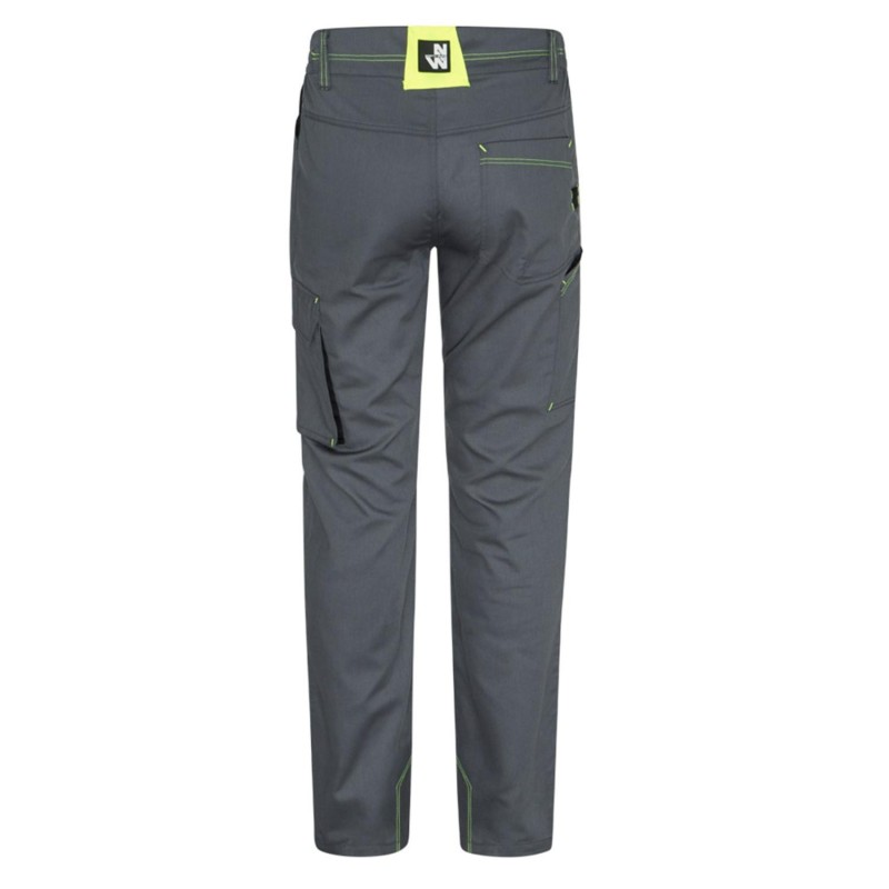 Pantalon de travail gris noir canvas coton homme avec multiples poches