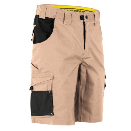 Bermuda de travail stretch renforcé HUGUES Nine Worths beige face avant