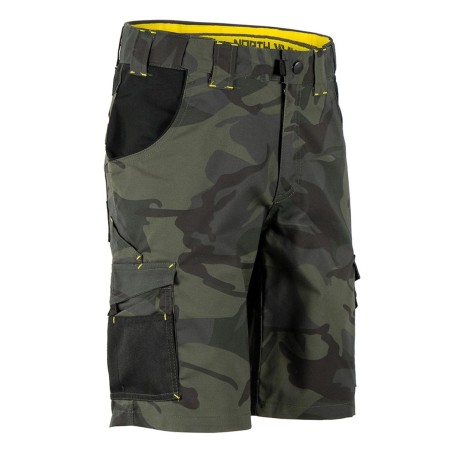 Bermuda de travail camouflage stretch HUGUES Nine Worths face avant