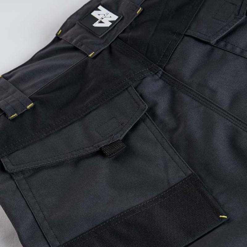 Détail poche cargo bermuda de travail HUGUES Nine Worths gris