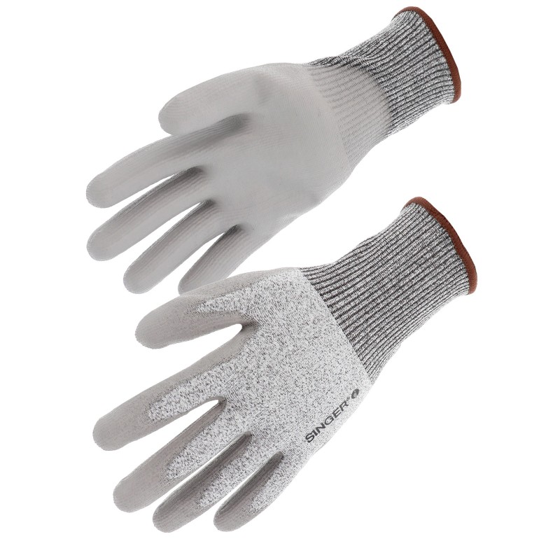 Paire de gants anti coupure niveau C poignet tricot et enduction paume