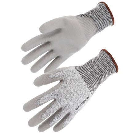 Paire de gants anti coupure niveau C poignet tricot et enduction paume