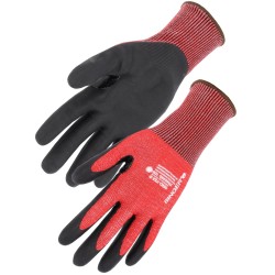 Paire de gants rouge anti coupure niveau D support PEHD dos non enduit