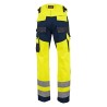 Pantalon multipoche jaune tricolore avec poches genouillères en Oxford - HV DEFENSE LMA