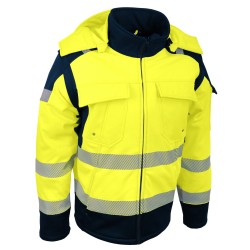 Veste softshell 2 x 1 haute visibilité manche amovible doublé polaire
