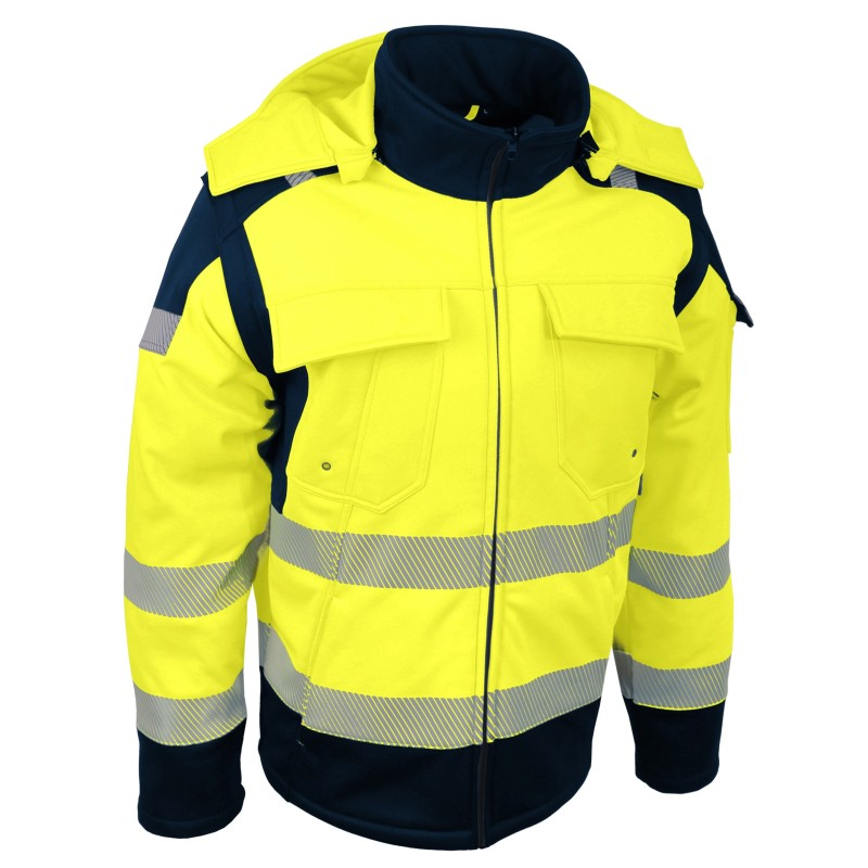 Veste softshell 2 x 1 haute visibilité manche amovible doublé polaire