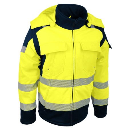 Veste softshell 2 x 1 haute visibilité manche amovible doublé polaire