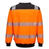 Sweat haute visibilité orange Portwest PW379 bandes rétro-réfléchissantes manches longues vue dos