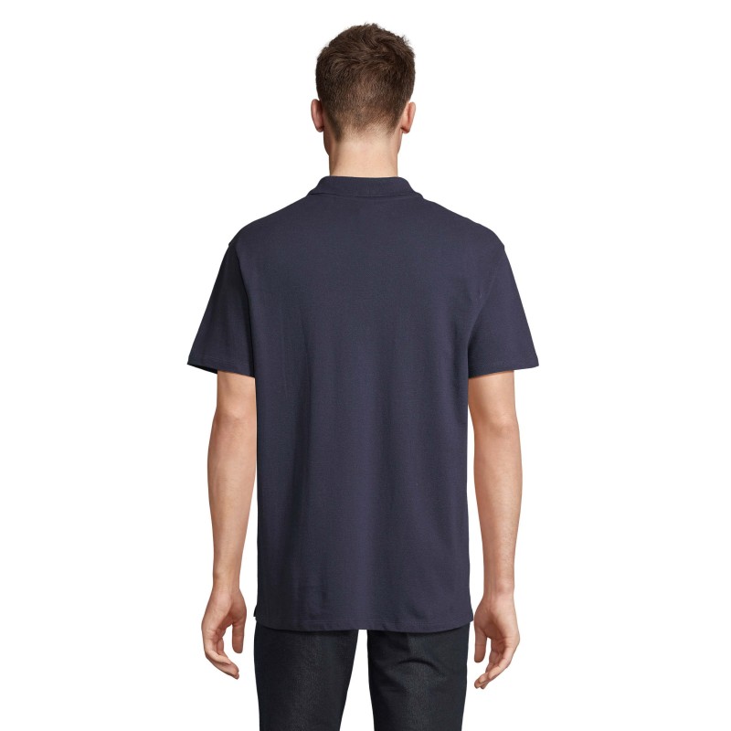 Dos polo french marine pour homme cent pourcent coton peigne ringspun