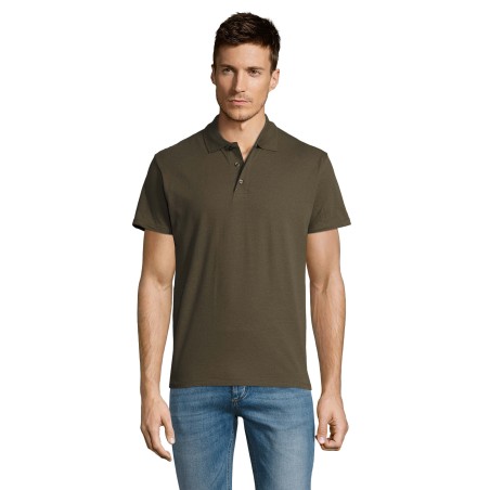 Polo de travail vert army summer 2 sols 100 coton peigne ringspun