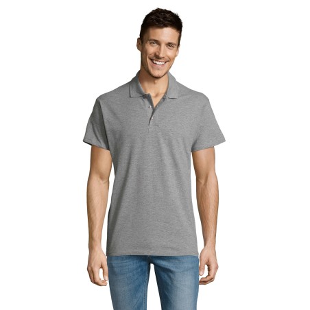 Polo de travail gris chiné summer 2 sols 100 coton peigne ringspun