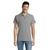 Polo de travail gris chiné summer 2 sols 100 coton peigne ringspun
