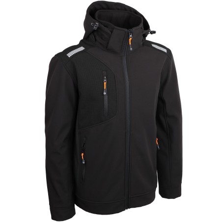 Veste softshell avec capuche, déperlante résistante et chaude