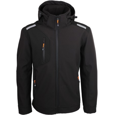 Veste softshell avec capuche, déperlante résistante et chaude