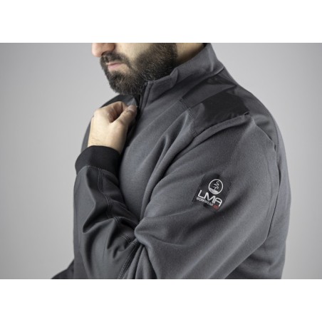 Sweat de travail gris col camionneur bicolore Madrid de LMA