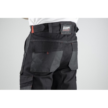 Pantalon de travail stretch noir bicolore avec poches genouillères Cortex de LMA