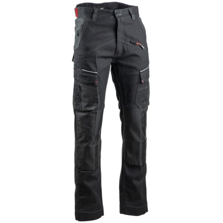 Pantalon de travail stretch noir bicolore avec poches genouillères Cortex de LMA