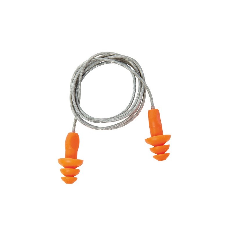 Boite de 200 paires bouchons d’oreille SNR 27 dB avec cordon - HGB250C