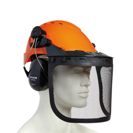 Casque forestier avec antibruit visière grillagée 8 points de fixation Forest1