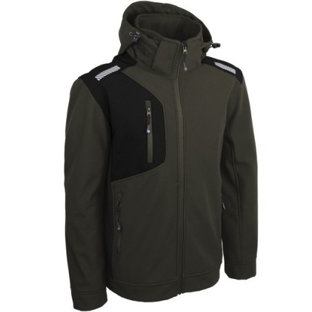 Veste softshell avec capuche, déperlante résistante et chaude